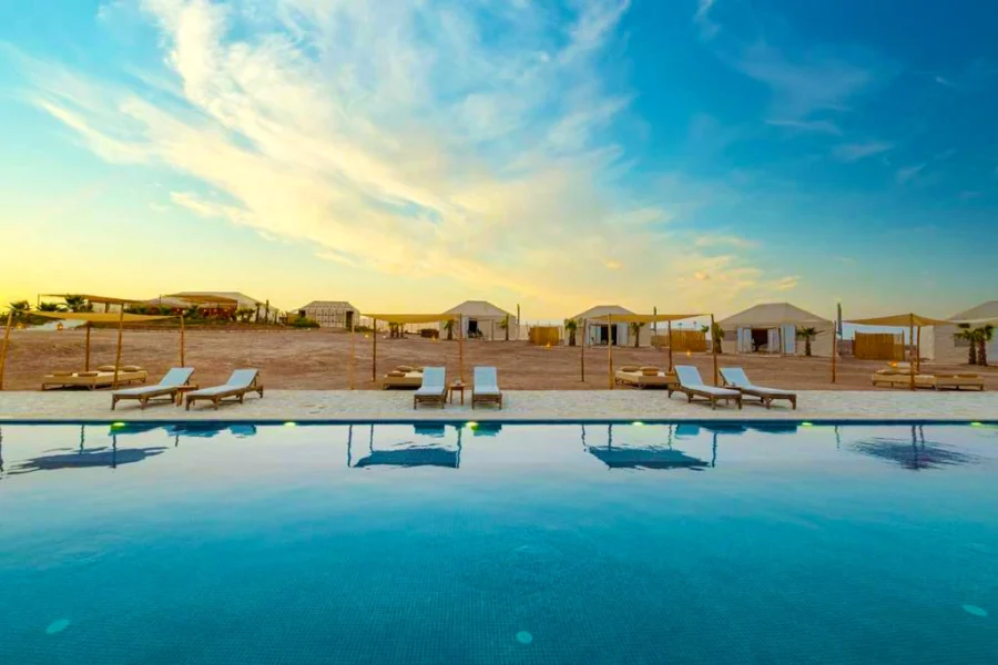 From Marrakech : Relaxing Poolside Lunch in Agafay Desert